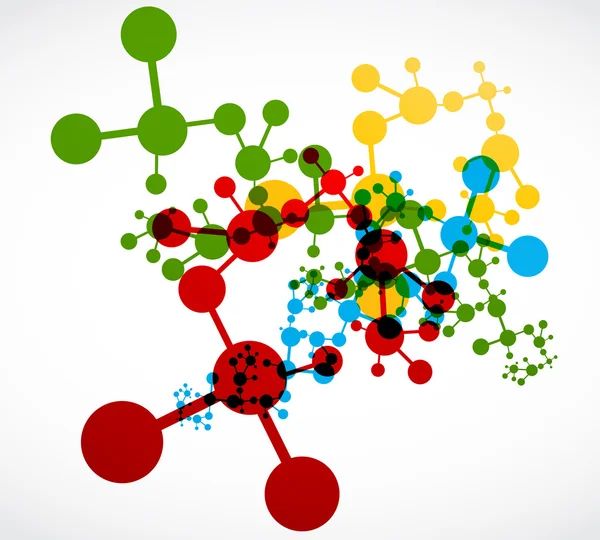 Diseño de molécula de ADN colorido abstracto — Vector de stock