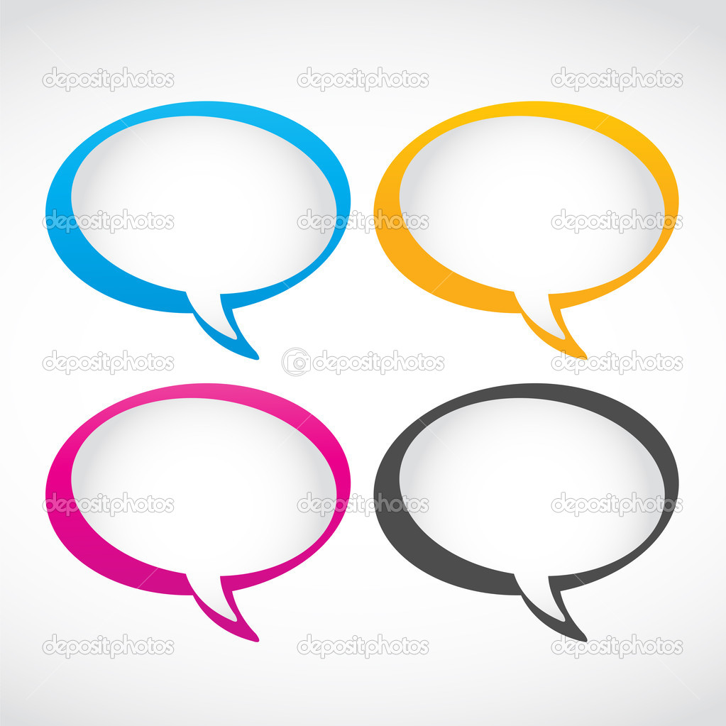Thought and speech bubbles set