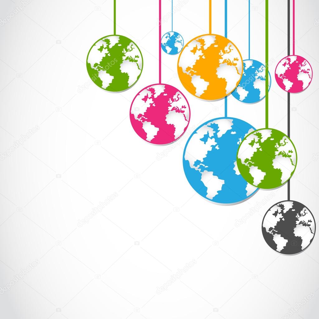 Abstract colorful globe stickers