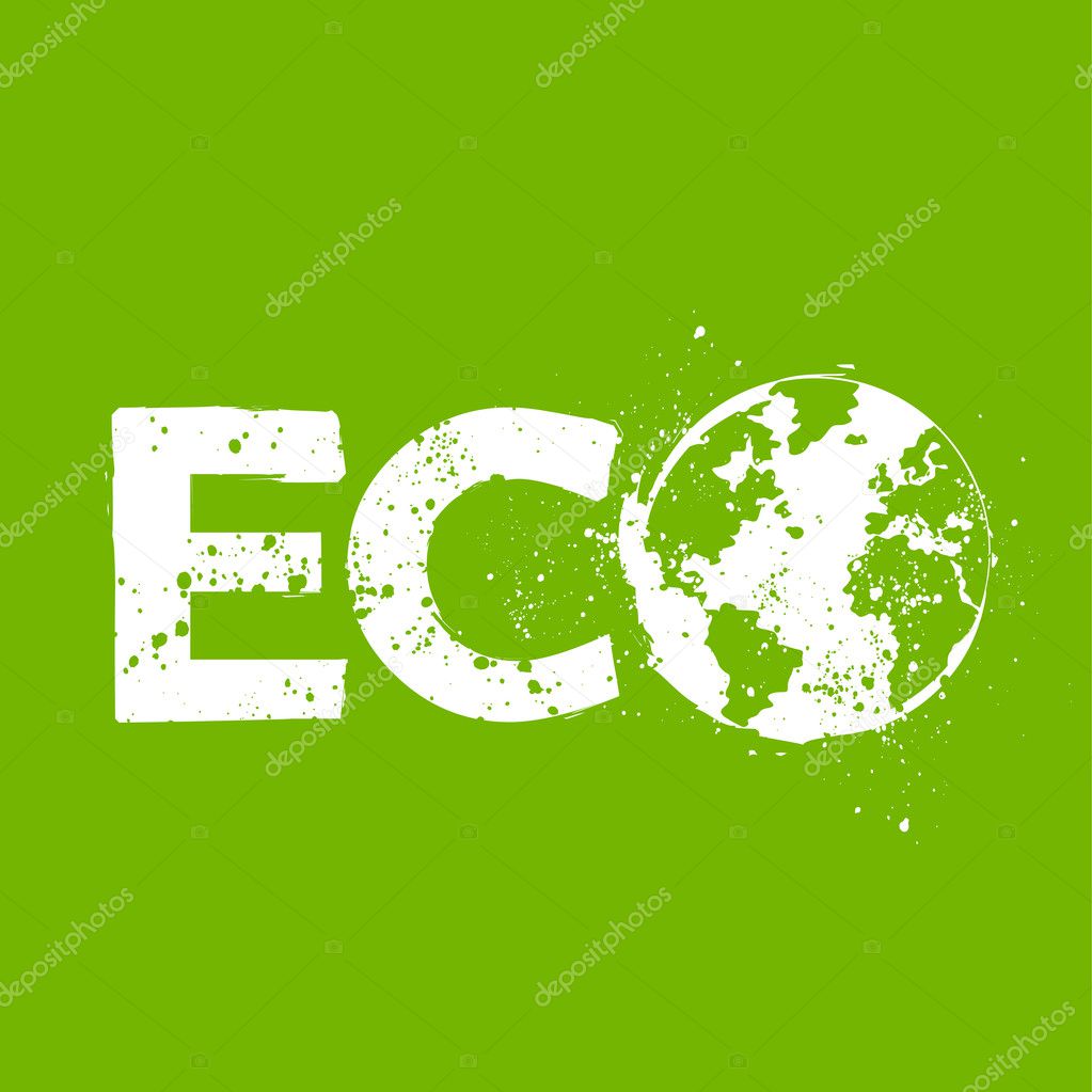 Grunge eco symbol vector illustration