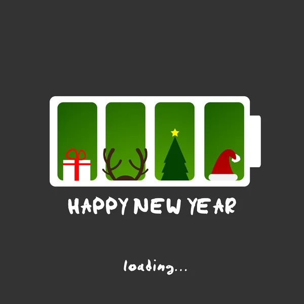 Mutlu yeni yıl, yılbaşı komik kart tasarımı — Stok Vektör