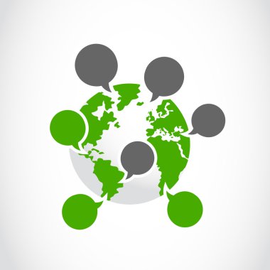 düşünce kabarcıklar küre simgesiyle