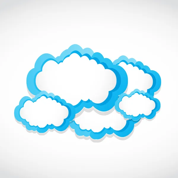 Nube de computación nubes — Vector de stock