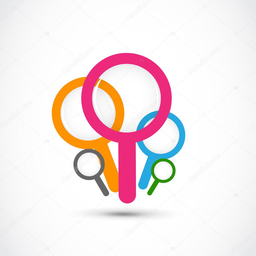 Colorful magnifying glass vector