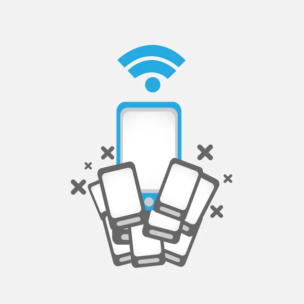 Mobiele telefoon wifi concept illustratie — Stockvector