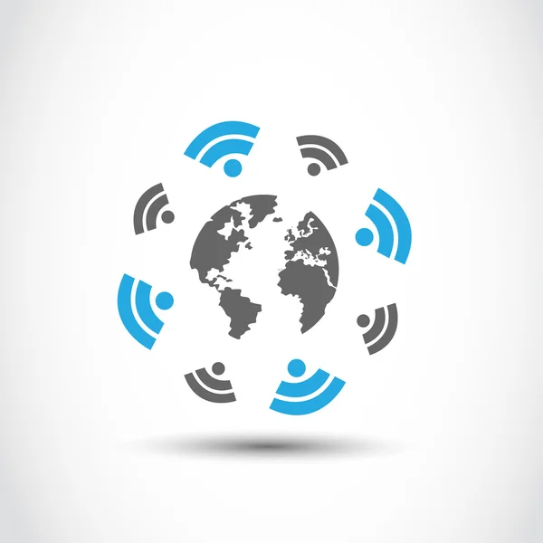 Tecnologia delle connessioni wireless mondiali — Vettoriale Stock