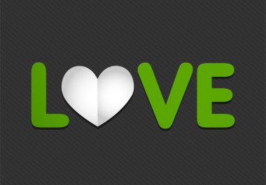 Kağıt kalp sevgi sözcüğü