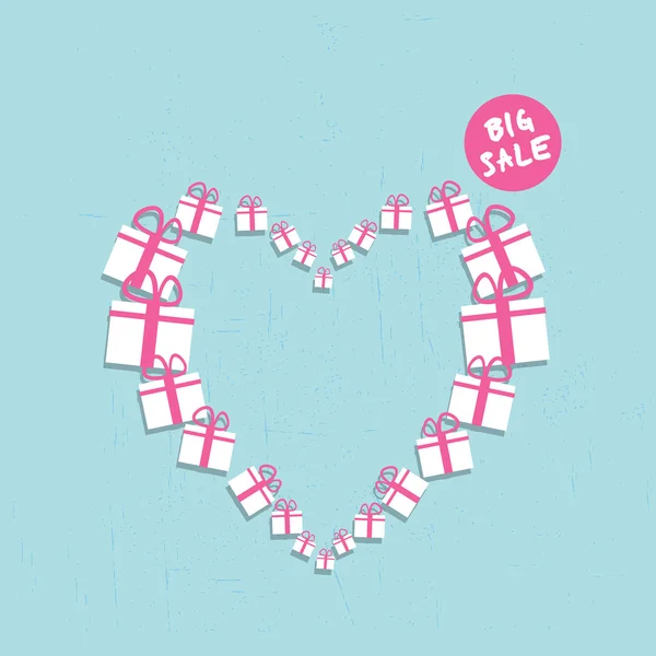 Shopping heart big sale concept — Stock Vector