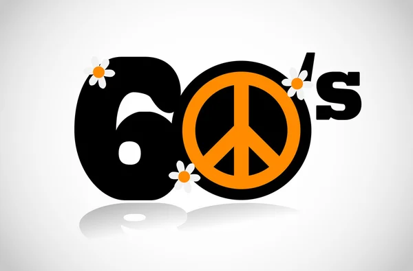 60 年代平和のシンボル — ストックベクタ
