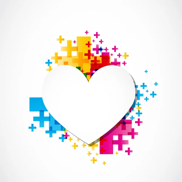 Valentine den stránky srdce pozitivní koncept — Stockový vektor