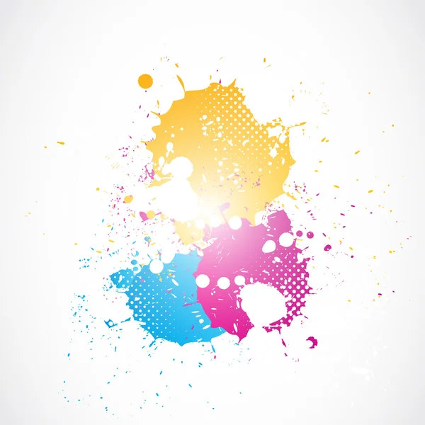 Colorful glowing grunge splashes — Stock Vector