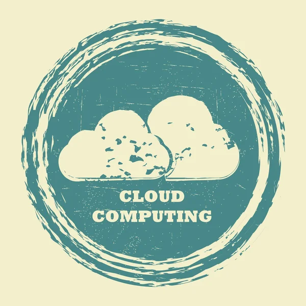 Sello de comunicación de computación en nube — Archivo Imágenes Vectoriales