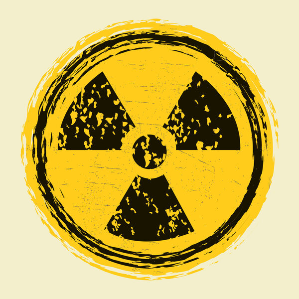 grunge nuclear radiation sign