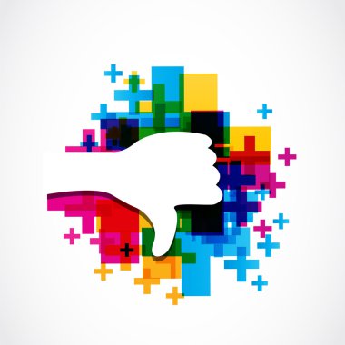 vektör başparmak renkli sevmemek