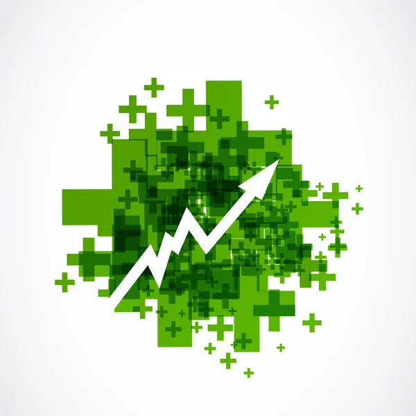 Positivo crescer seta para cima — Vetor de Stock