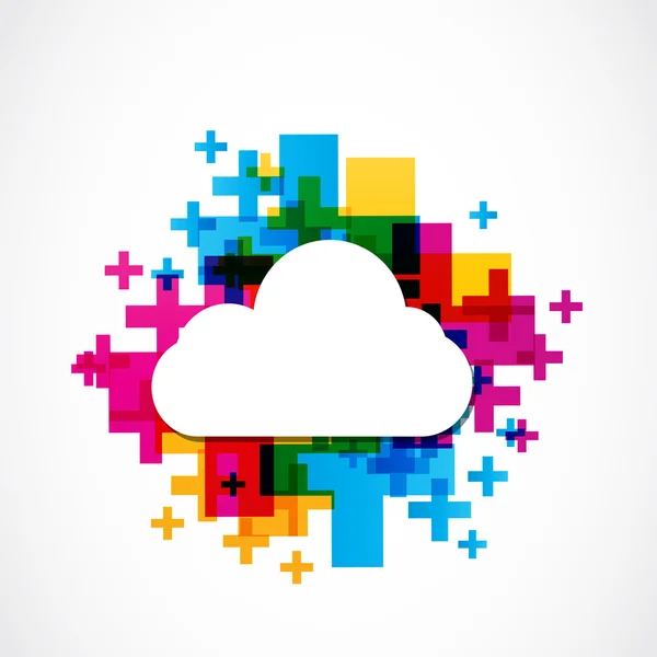 Nube positiva colorida abstracta — Vector de stock