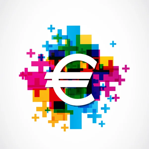 Colorful euro sign — Stock Vector