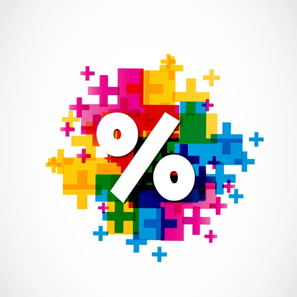 Percentagem positiva colorida abstrata — Vetor de Stock