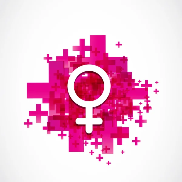 Positive female gender symbol — Stock Vector