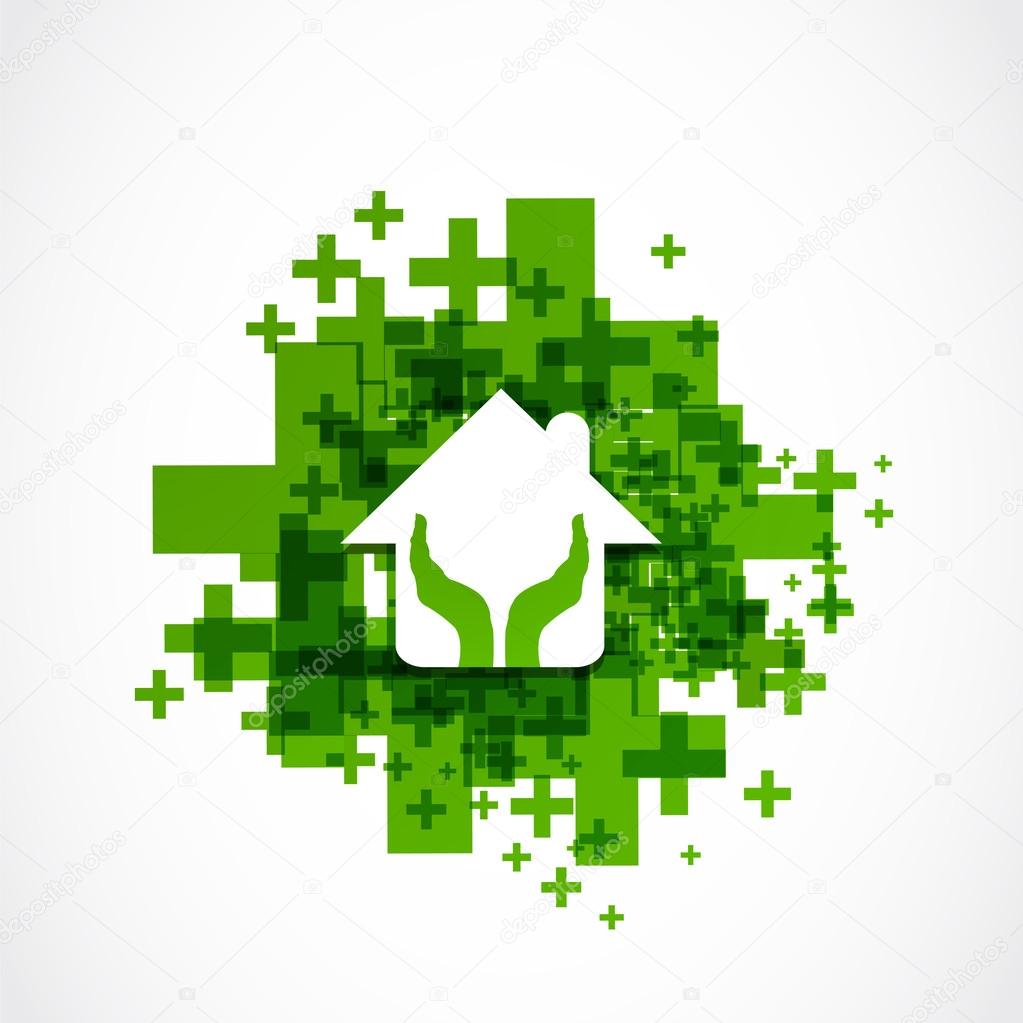 Protect house abstract design vector background