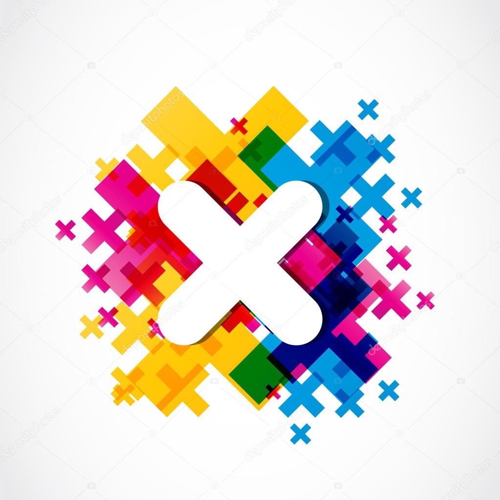 Colorful Rejected Cancelled Sign Abstract Vector Background