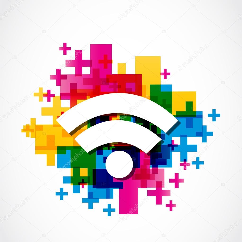 abstract colorful wifi illustration