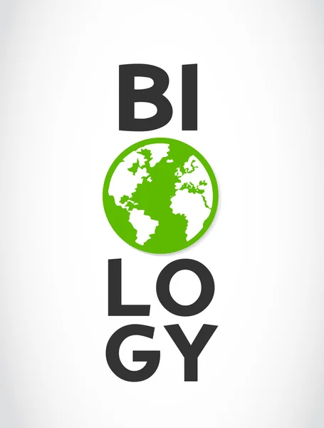 Biológia szó és a világ szimbóluma — Stock Vector