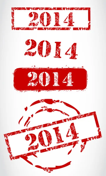 Ano Novo 2014 conjunto carimbo — Vetor de Stock