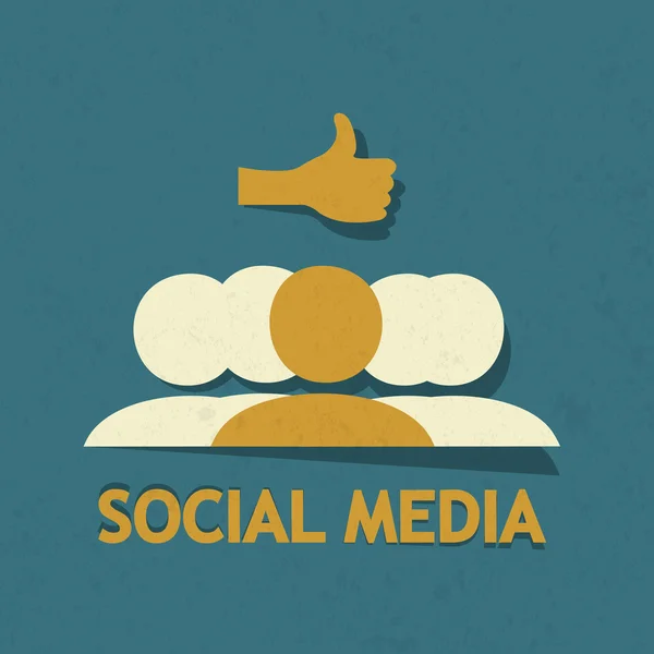 Les médias sociaux pouce en l'air — Image vectorielle