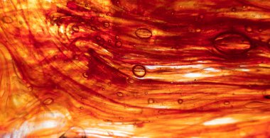 Kırmızı ve beyaz şeffaf renk arkaplan baloncuklu soyut renkli cam dokusu. Yüksek kalite fotoğraf