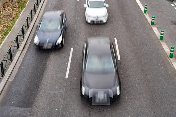 Κίνηση Θολή Αυτοκίνητα Οδήγηση Στην Πόλη Δρόμο Αυτοκινητόδρομο Έννοια Της — Φωτογραφία Αρχείου