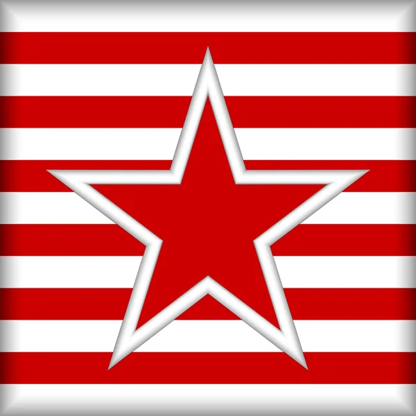 Estrella estilizada sobre fondo rayado — Vector de stock