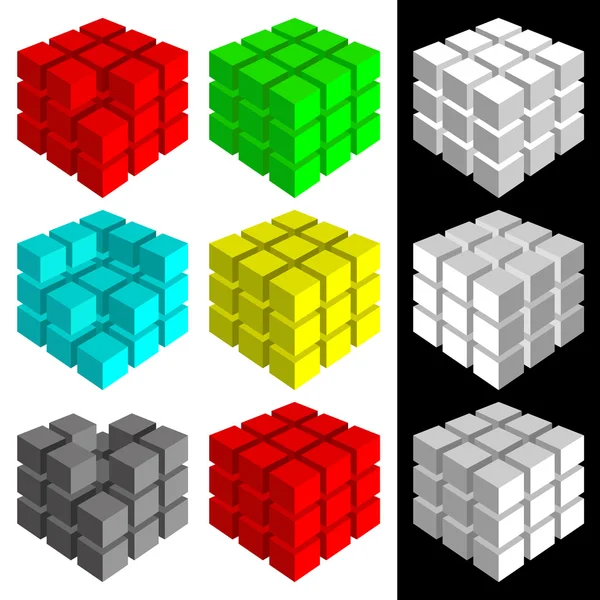 Set di cubi multicolori — Vettoriale Stock