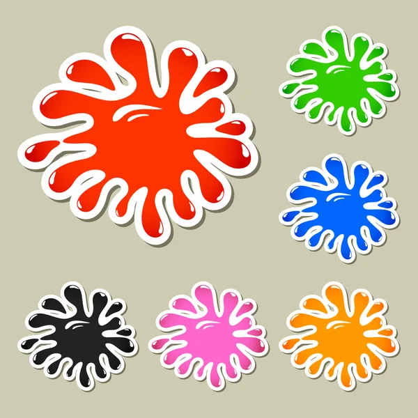 Set of multicolored blots — Stock Vector