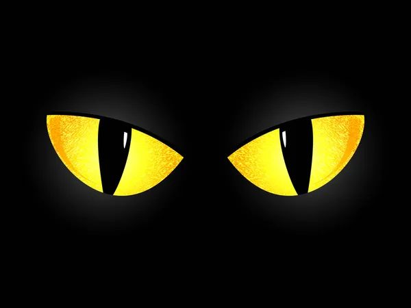 Eyes of a black cat — Stock Vector