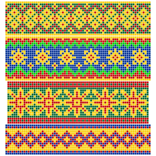 Set of Old Russian patterns — Stock Vector