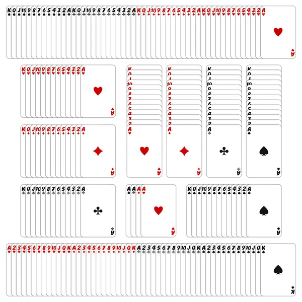Rows of playing cards — Stock Vector