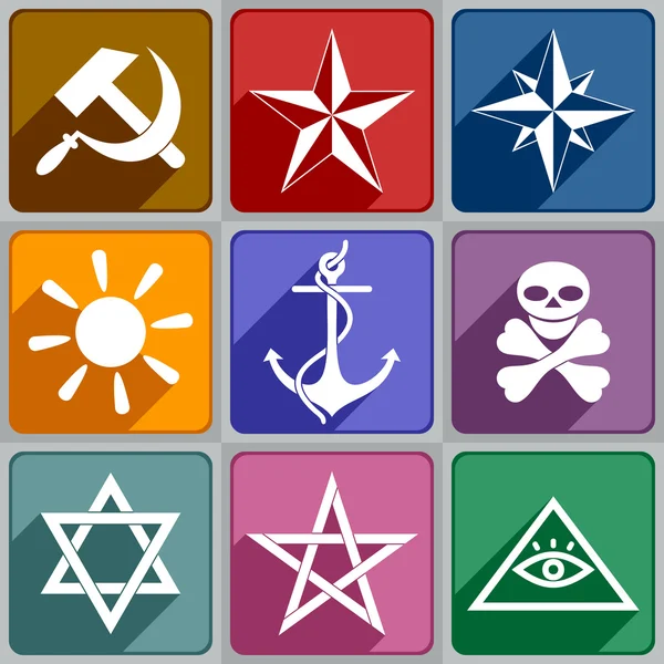 Icônes des différents symboles — Image vectorielle