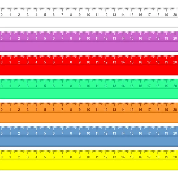 Ensemble de règles multicolores — Image vectorielle