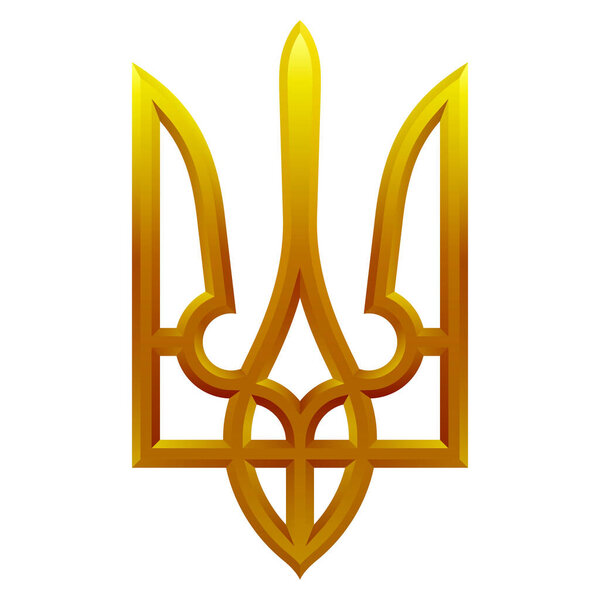 Isolated Trident on a white background. Symbol of Ukraine. 