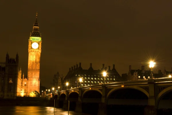 Big Ben in der Nacht London uk — Stockfoto