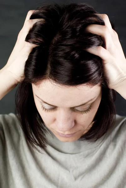 Donna maltrattata triste — Foto Stock