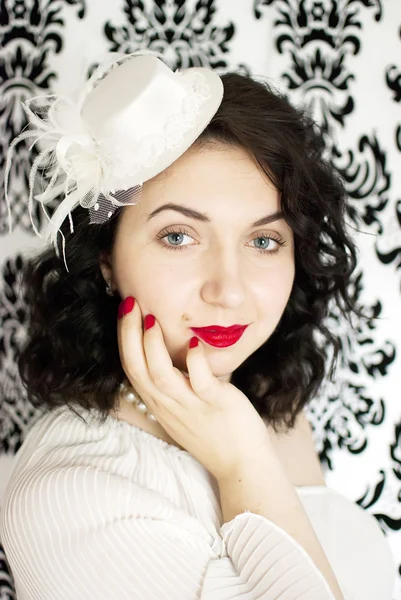 Retro girl portrait — Stock Photo, Image