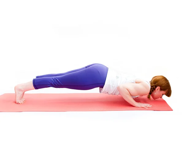 Yoga de ejercicio de mujer de mediana edad — Foto de Stock