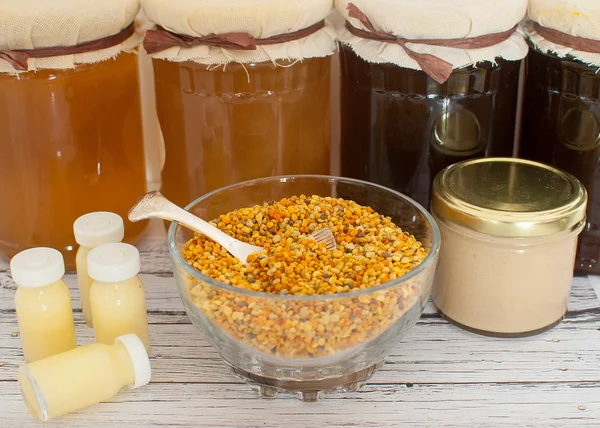 Honey bee produkter — Stockfoto