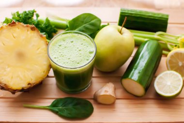 healthy green detox juice clipart