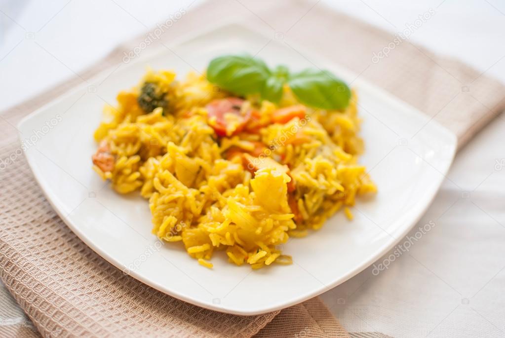 basmati rice with vegetables and chicken