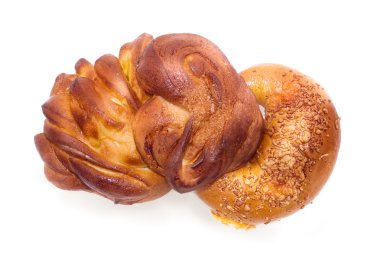 sıcak cross buns izole bir arka planda beyaz studio.