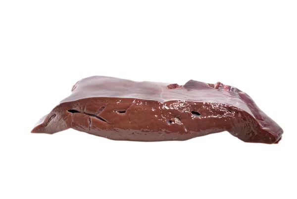 Verse rauwe kalfsvlees lever segmenten — Stockfoto