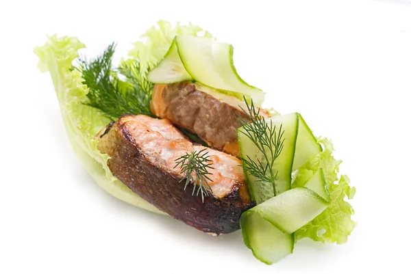 Delicious grilled salmon steak — Stock Photo, Image